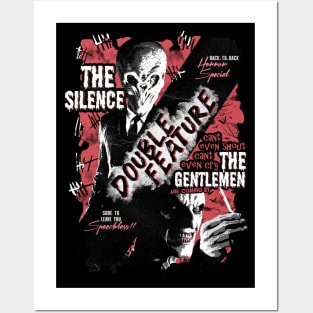 the silence and the gentlemen double horror feature Posters and Art